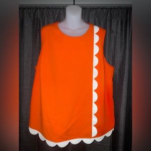 Victoria Beckham for Target 2X Orange/White with Scalloped detail good condition
